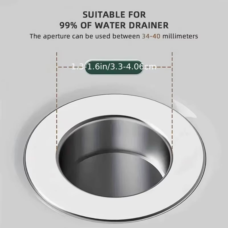 Bathroom Sink Drain Stopper, Pop up Drain Filter with Removable Filter Basket Hair Catcher