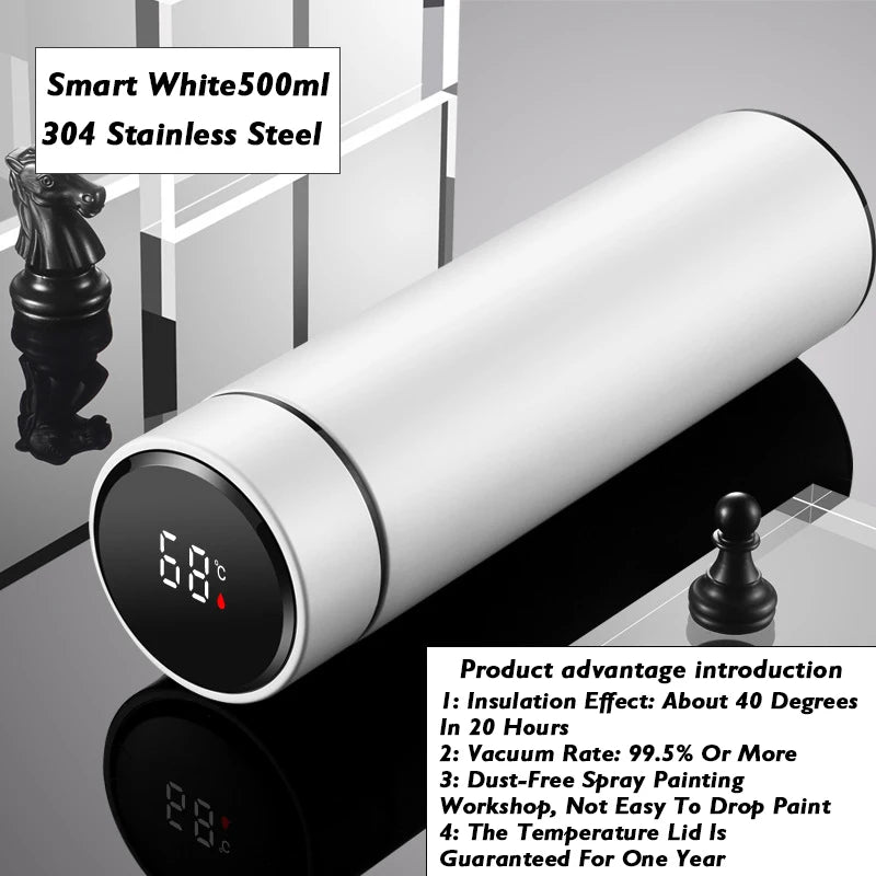 Smart Thermos Cup with Temperature Display 304 Stainless Steel Insulated Water Cup Business Gift Smart Temperature Bottles Water