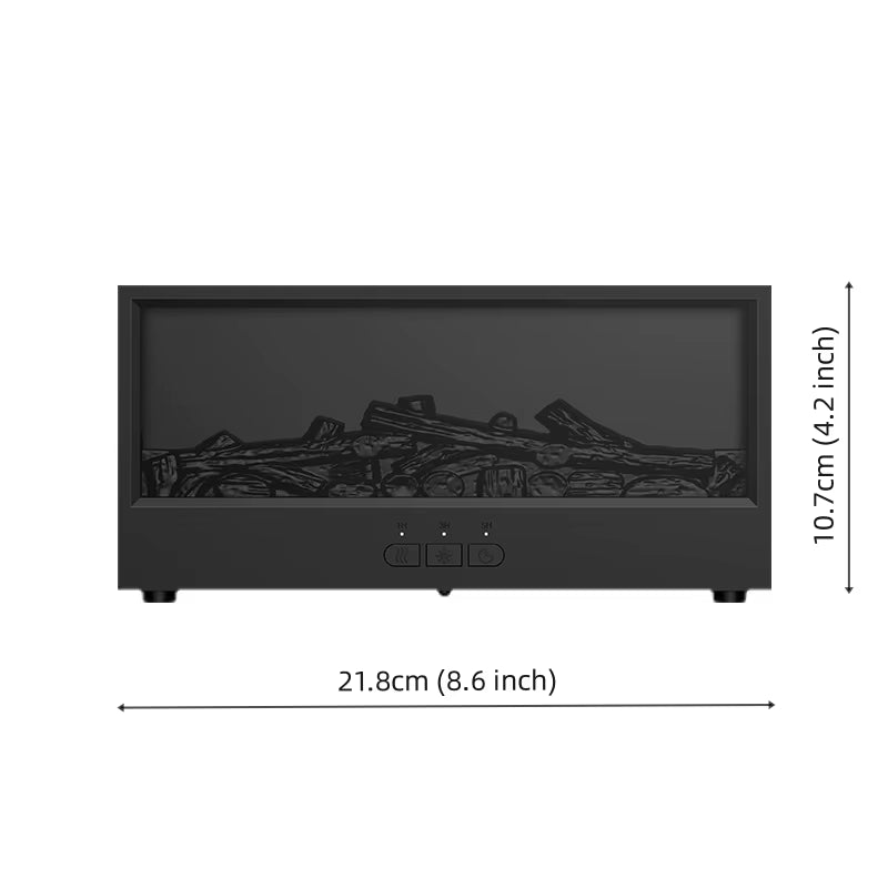 Creative Simulation 3D Retro Fireplace Flame Diffuser Desktop Home Remote Control Simulation Charcoal Fireplace Humidifier
