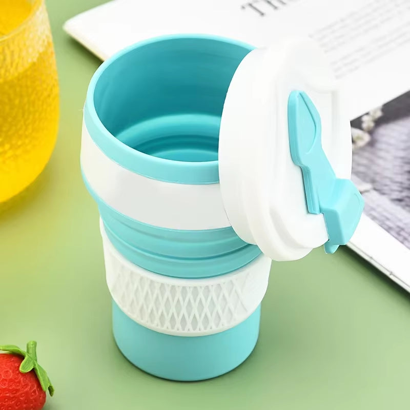 Collapsible Water Bottle 12Oz Leak-Proof Reusable Silicone Travel Cup Drink Bottle