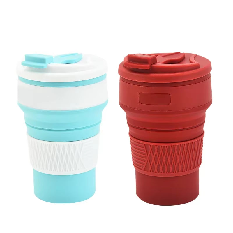 Collapsible Water Bottle 12Oz Leak-Proof Reusable Silicone Travel Cup Drink Bottle