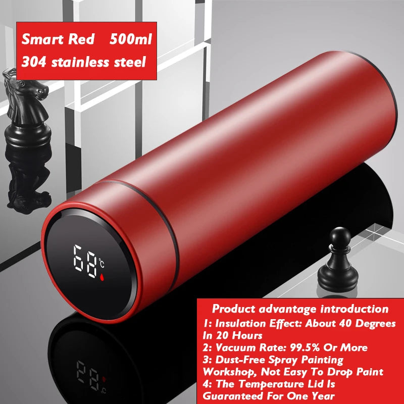 Smart Thermos Cup with Temperature Display 304 Stainless Steel Insulated Water Cup Business Gift Smart Temperature Bottles Water