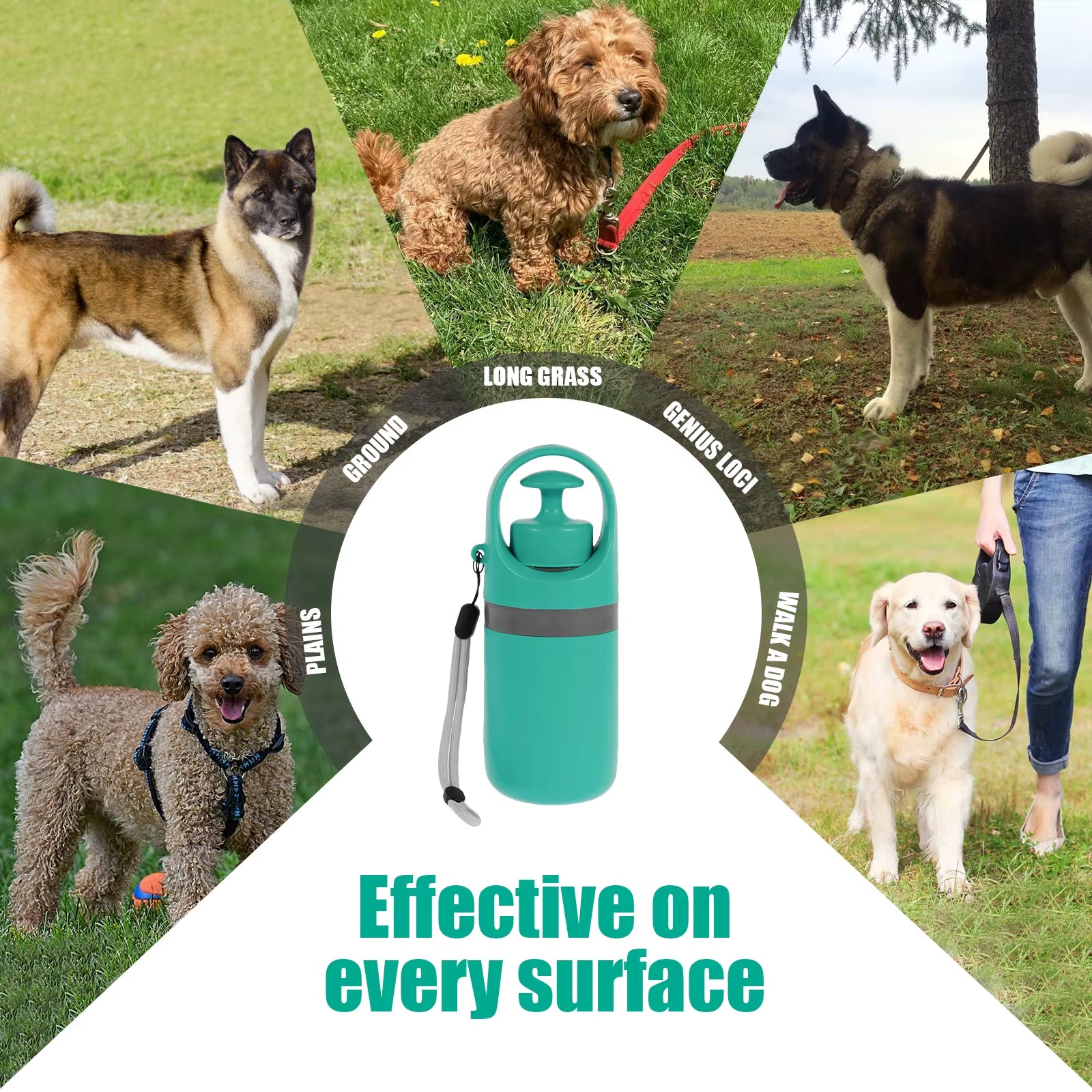 Portable Dog Poop Scooper with Holder Claw Clip Pooper Bag Dispenser Dog Walker Waste Picker for Small Medium Large Dogs