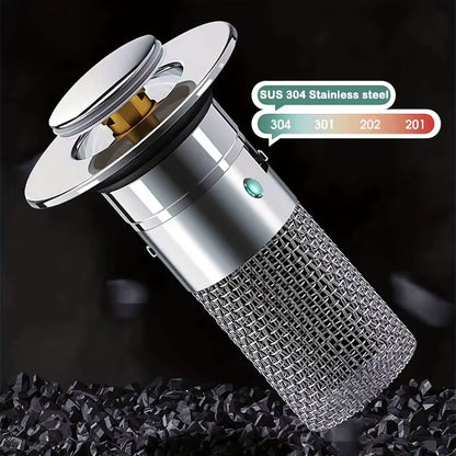Bathroom Sink Drain Stopper, Pop up Drain Filter with Removable Filter Basket Hair Catcher