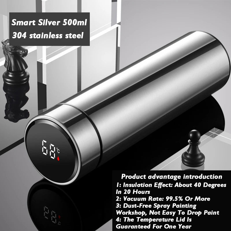 Smart Thermos Cup with Temperature Display 304 Stainless Steel Insulated Water Cup Business Gift Smart Temperature Bottles Water