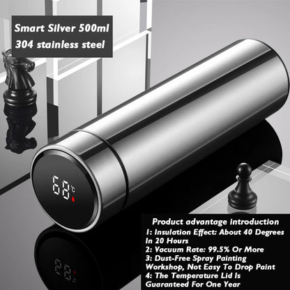 Smart Thermos Cup with Temperature Display 304 Stainless Steel Insulated Water Cup Business Gift Smart Temperature Bottles Water