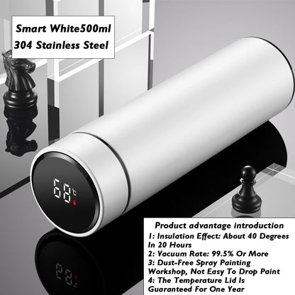 Smart Thermos Cup with Temperature Display 304 Stainless Steel Insulated Water Cup Business Gift Smart Temperature Bottles Water