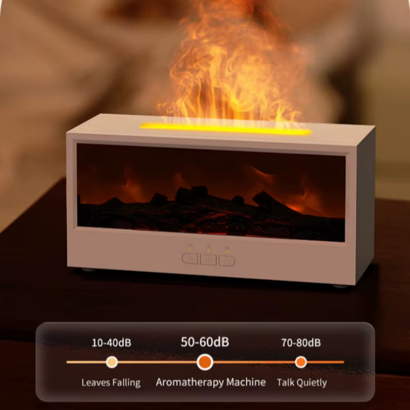 Creative Simulation 3D Retro Fireplace Flame Diffuser Desktop Home Remote Control Simulation Charcoal Fireplace Humidifier